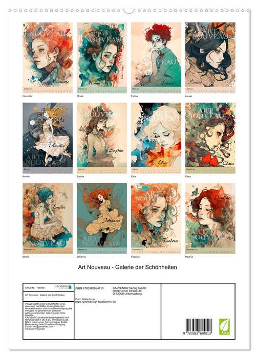 Art Nouveau - Galerie der Schönheiten (CALVENDO Premium Wandkalender 2024)