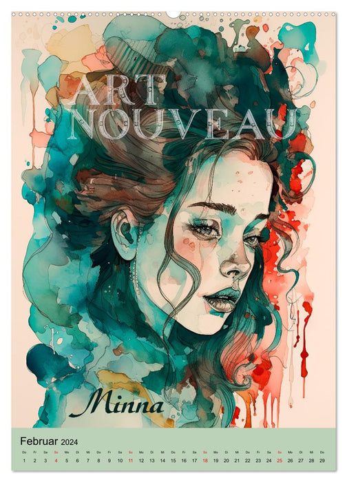 Art Nouveau - Galerie der Schönheiten (CALVENDO Premium Wandkalender 2024)
