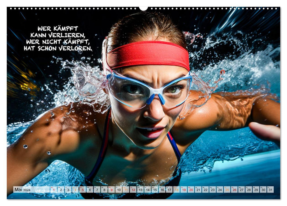 Schwimmen und Motivation (CALVENDO Wandkalender 2024)