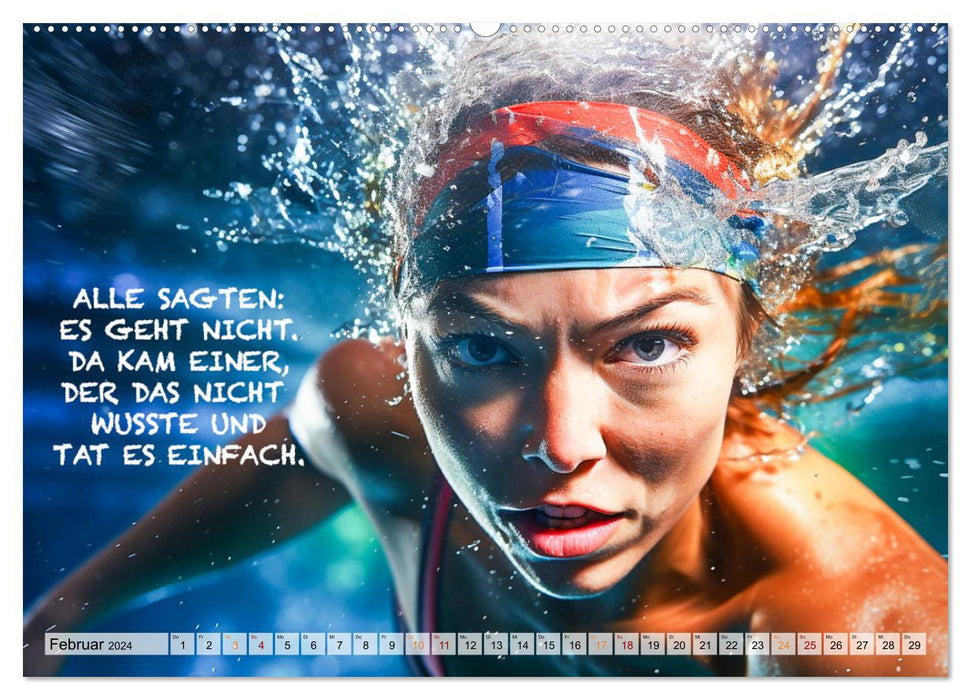 Schwimmen und Motivation (CALVENDO Premium Wandkalender 2024)