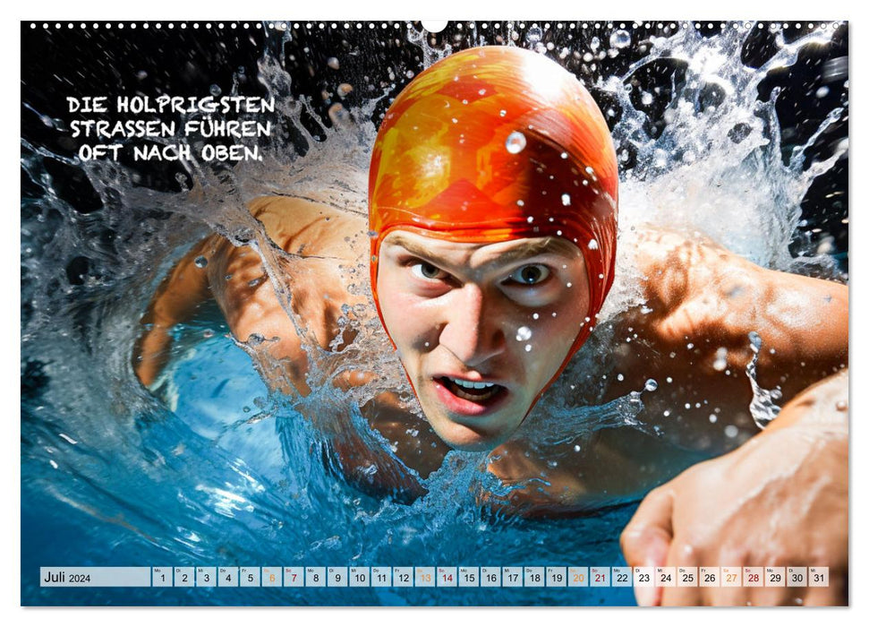 Schwimmen und Motivation (CALVENDO Premium Wandkalender 2024)