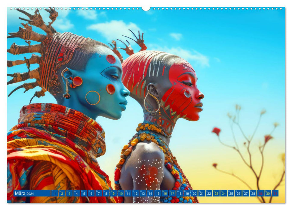 Surrealistische Bilder - Inspiriert von den Massai (CALVENDO Wandkalender 2024)