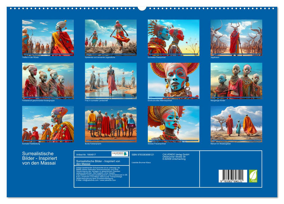 Surrealistische Bilder - Inspiriert von den Massai (CALVENDO Premium Wandkalender 2024)