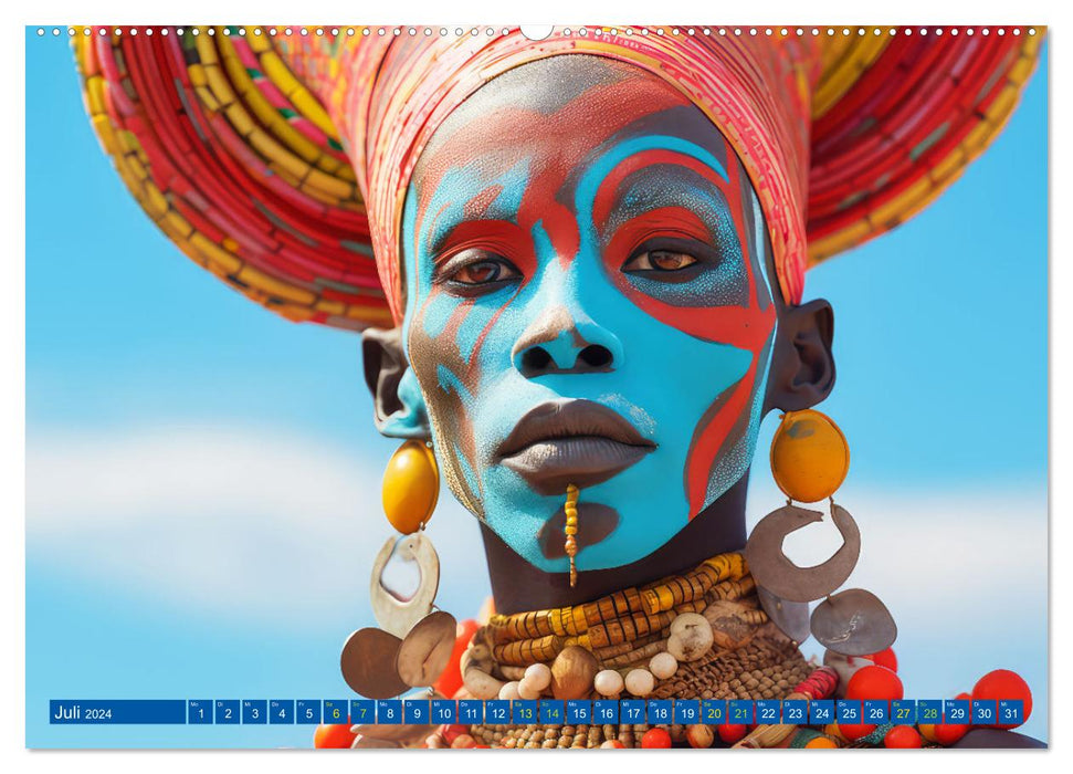 Surrealistische Bilder - Inspiriert von den Massai (CALVENDO Premium Wandkalender 2024)