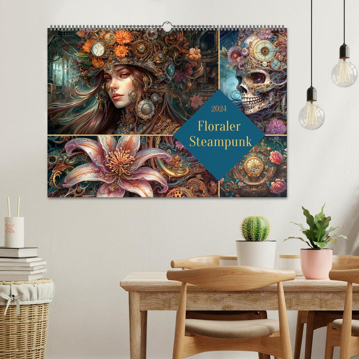 Floraler Steampunk (CALVENDO Wandkalender 2024)