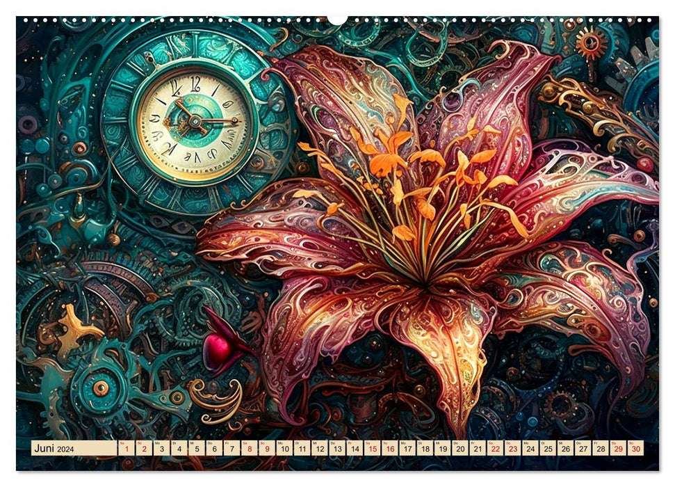 Floraler Steampunk (CALVENDO Wandkalender 2024)