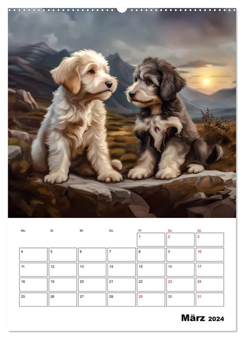 Aussiedoodle - Hunde zum Liebhaben (CALVENDO Premium Wandkalender 2024)