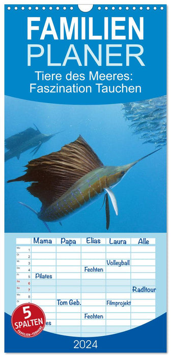 Tiere des Meeres: Faszination Tauchen (CALVENDO Familienplaner 2024)