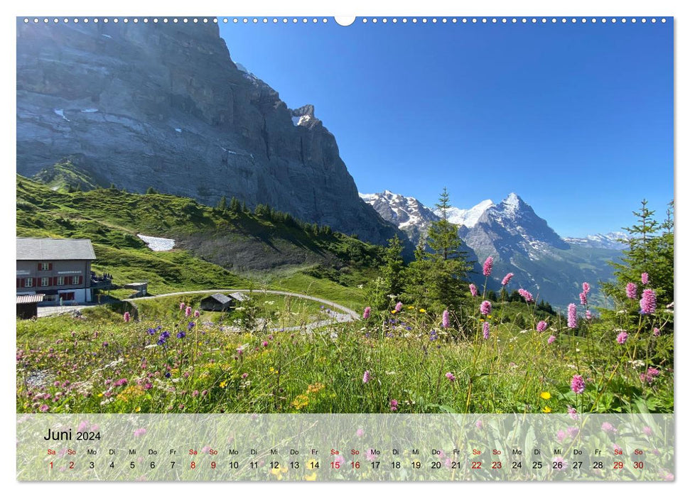 Alpenauszeit - Schweizer Bergsommermomente für die Seele (CALVENDO Wandkalender 2024)