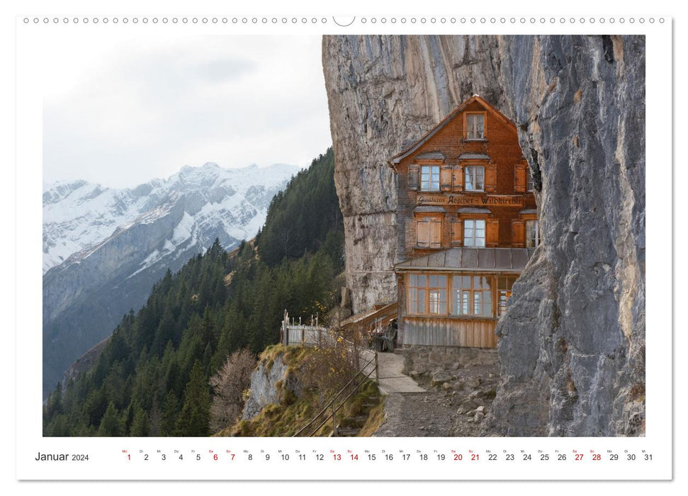 Unterwegs in der Schweiz: Wandern zu märchenhaften Bergen und Seen (CALVENDO Premium Wandkalender 2024)