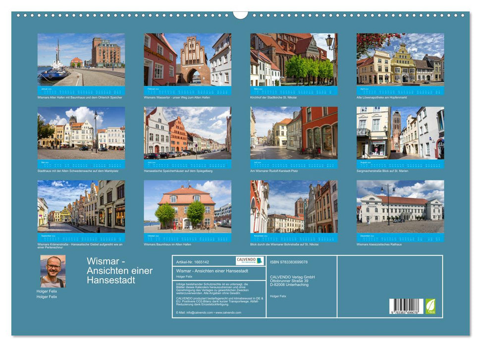 Wismar - Ansichten einer Hansestadt (CALVENDO Wandkalender 2024)