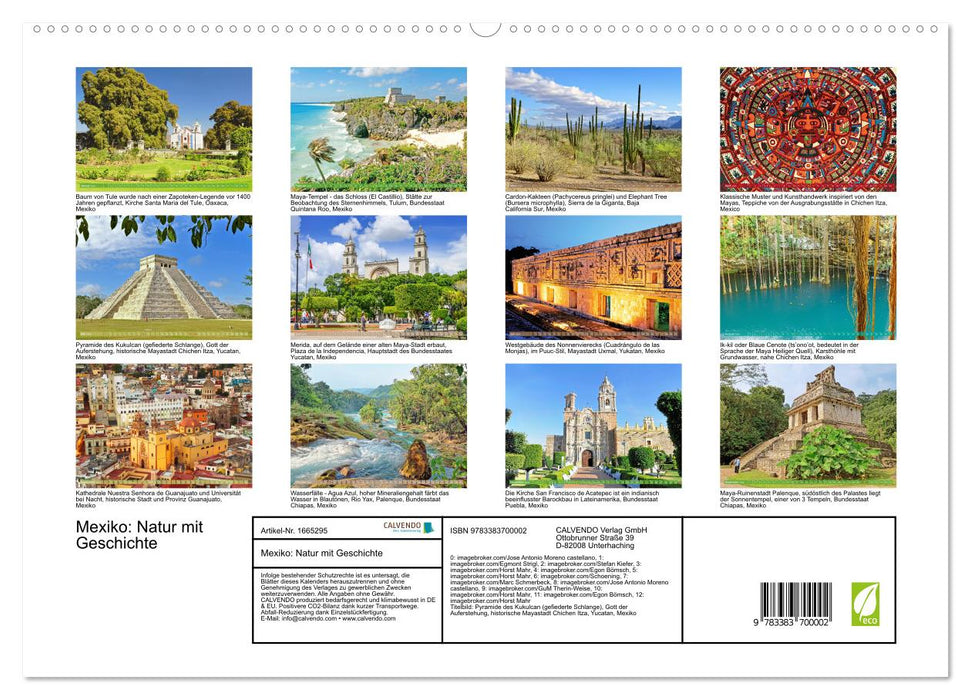 Mexiko: Natur mit Geschichte (CALVENDO Premium Wandkalender 2024)