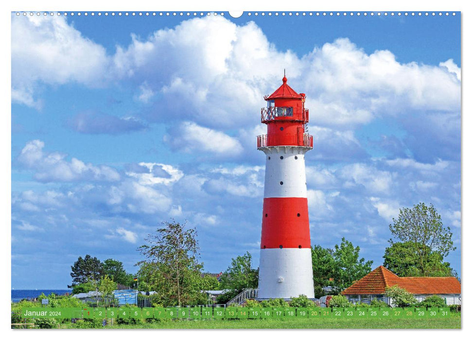 Leuchttürme: Die Schönsten an Nord- und Ostsee (CALVENDO Wandkalender 2024)