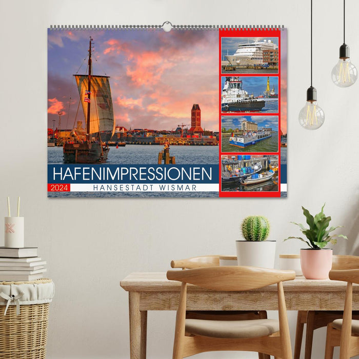 Hansestadt Wismar - Hafenimpressionen (CALVENDO Wandkalender 2024)