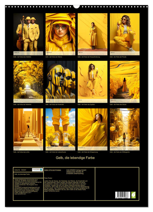 Gelb, die lebendige Farbe (CALVENDO Wandkalender 2024)