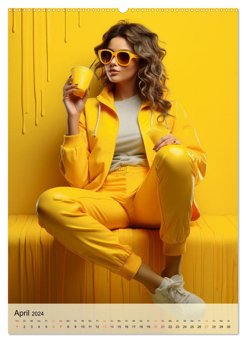 Gelb, die lebendige Farbe (CALVENDO Premium Wandkalender 2024)