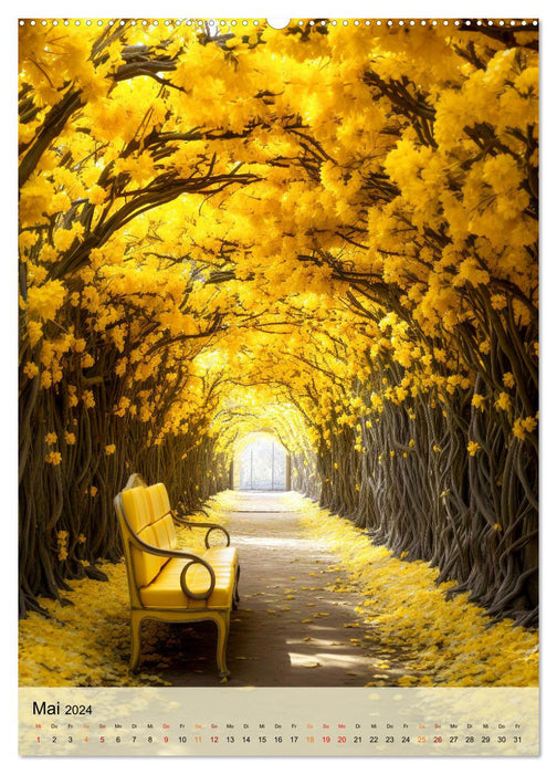 Gelb, die lebendige Farbe (CALVENDO Premium Wandkalender 2024)