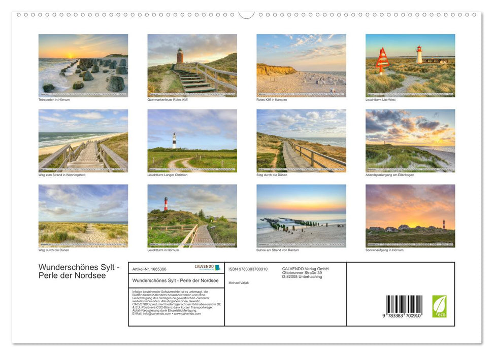 Wunderschönes Sylt - Perle der Nordsee (CALVENDO Premium Wandkalender 2024)