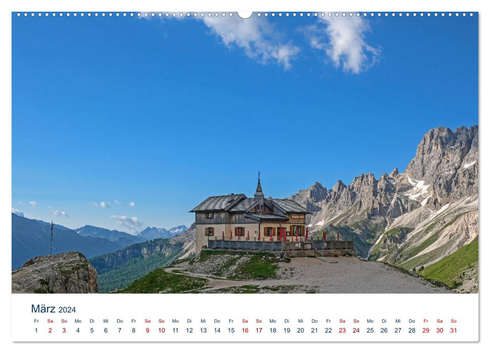 Die Dolomiten - Wanderung durch den Naturpark Schlern-Rosengarten (CALVENDO Premium Wandkalender 2024)