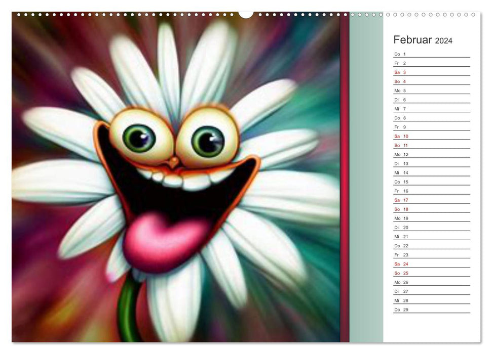 Crazy Blumen (CALVENDO Wandkalender 2024)