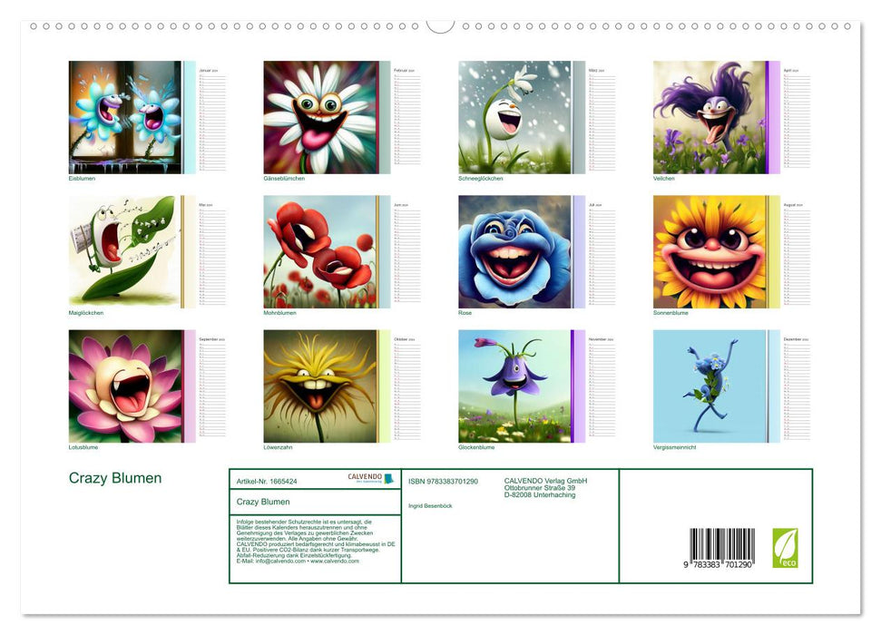 Crazy Blumen (CALVENDO Premium Wandkalender 2024)