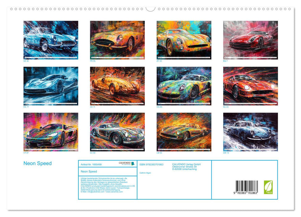 Neon Speed (CALVENDO Premium Wandkalender 2024)