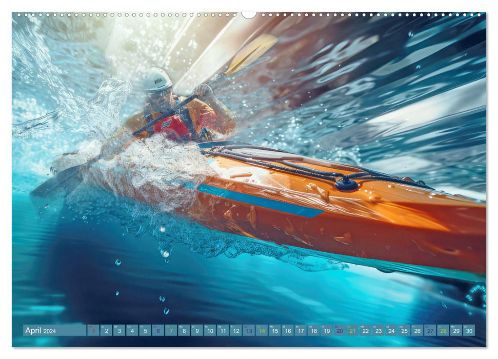 Kayak Wildwasser Sport (CALVENDO Wandkalender 2024)