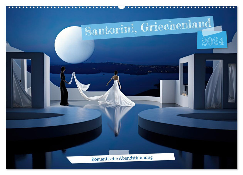 Santorini, Griechenland -Romatische Abendstimmung- (CALVENDO Wandkalender 2024)