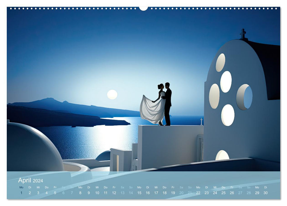 Santorini, Griechenland -Romatische Abendstimmung- (CALVENDO Premium Wandkalender 2024)