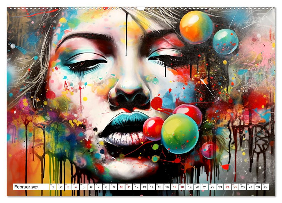Street Art Graffiti (CALVENDO Premium Wandkalender 2024)