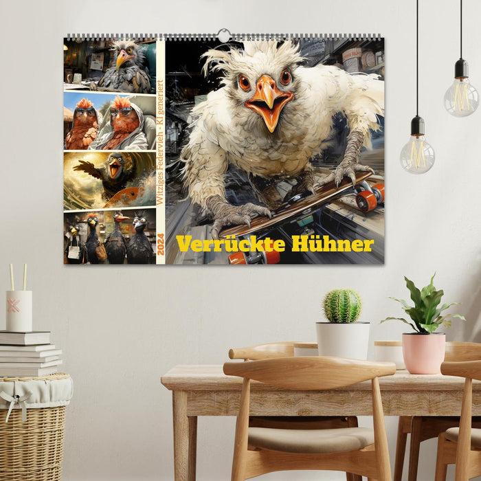 Verrückte Hühner (CALVENDO Wandkalender 2024)