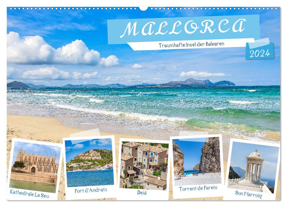 Mallorca - Traumhafte Insel der Balearen (CALVENDO Wandkalender 2024)