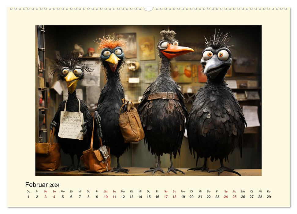 Verrückte Hühner (CALVENDO Premium Wandkalender 2024)