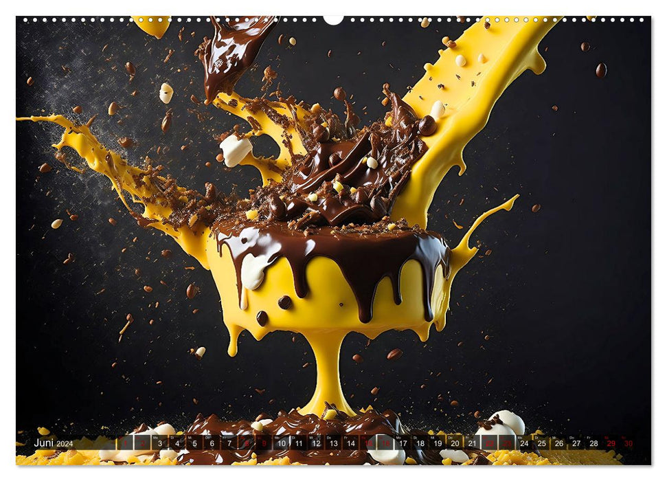 Combat de gâteaux - douce tentation (Calvendo Premium Wall Calendar 2024) 