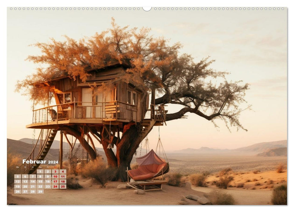 Baumhäuser - Traumhafte Luftschlösser (CALVENDO Premium Wandkalender 2024)