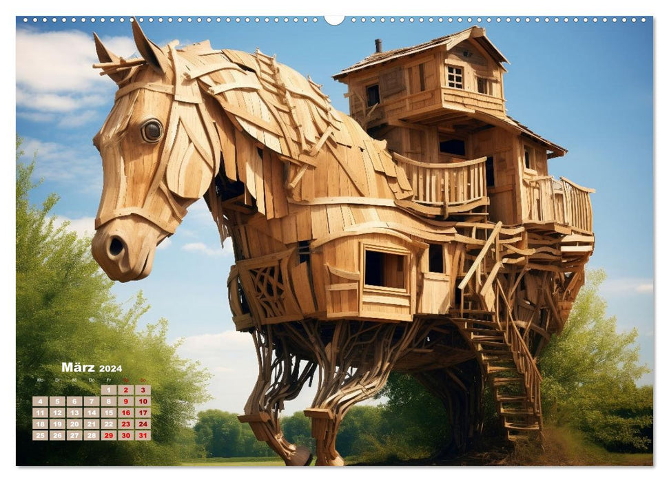 Baumhäuser - Traumhafte Luftschlösser (CALVENDO Premium Wandkalender 2024)