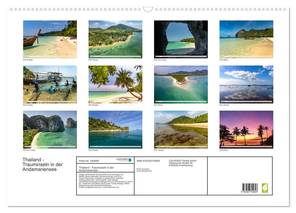 Thaïlande - îles de rêve dans la mer d'Andaman (calendrier mural CALVENDO 2024) 