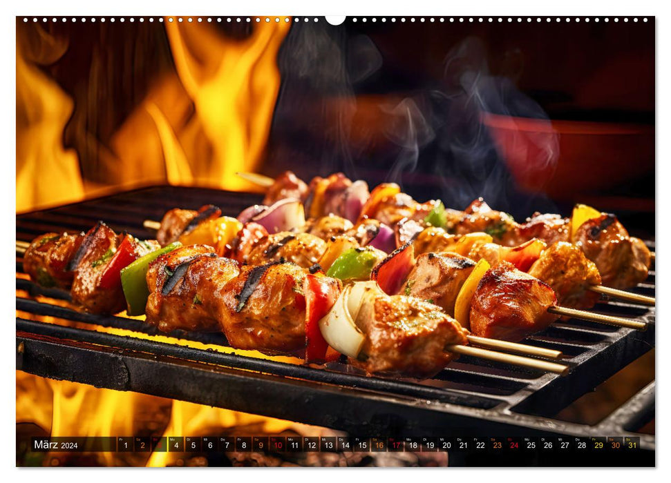 BBQ Feuerzauber - Grillkalender (CALVENDO Premium Wandkalender 2024)