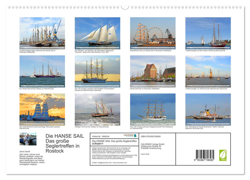 Die HANSE SAIL Das große Seglertreffen in Rostock (CALVENDO Premium Wandkalender 2024)