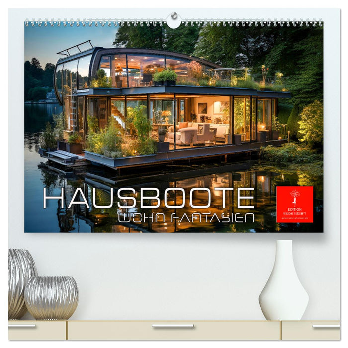 Hausboote Wohn Fantasien (CALVENDO Premium Wandkalender 2024)