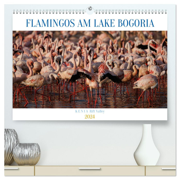 Flamingos am Lake Bogoria - Kenia (CALVENDO Premium Wandkalender 2024)