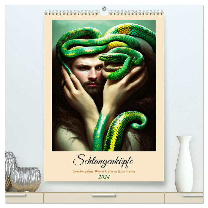 Schlangenköpfe Geschmeidige Wesen kreieren Kunstwerke (CALVENDO Premium Wandkalender 2024)