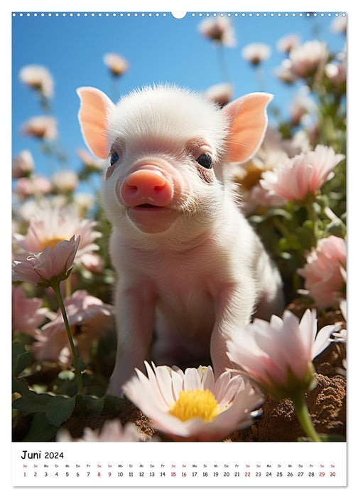 Glücksschweinchen (CALVENDO Premium Wandkalender 2024)