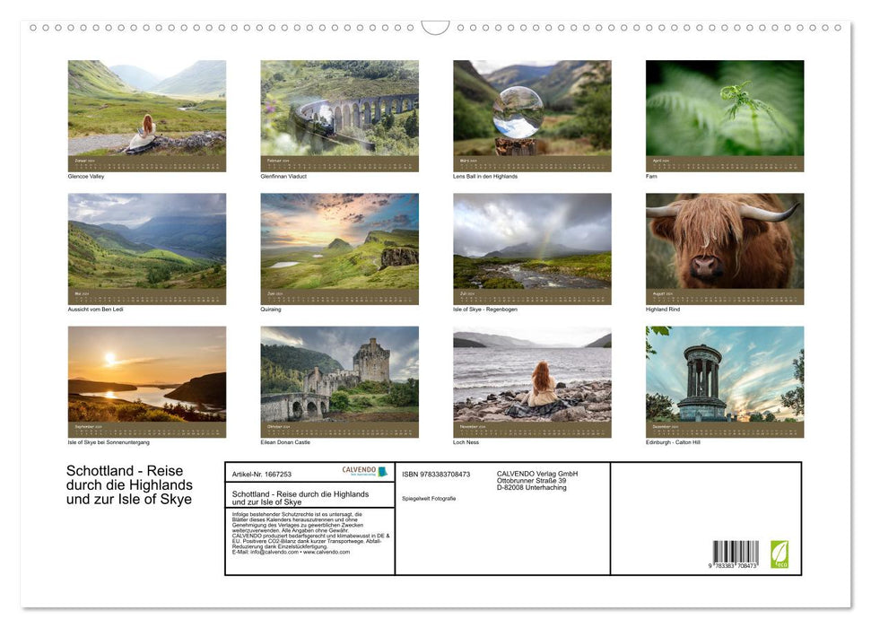 Schottland - Reise durch die Highlands und zur Isle of Skye (CALVENDO Wandkalender 2024)