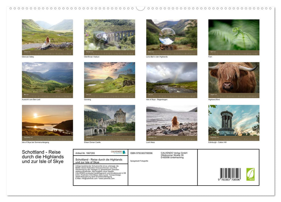 Schottland - Reise durch die Highlands und zur Isle of Skye (CALVENDO Premium Wandkalender 2024)