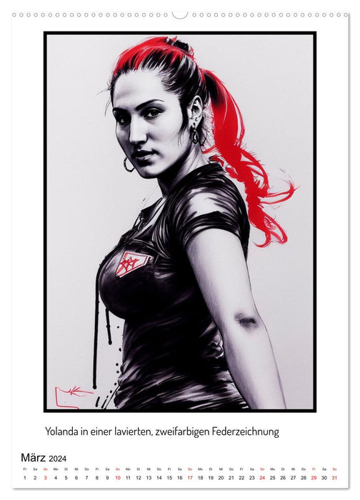 Yolanda, ein Porträt in vielen Grafikstilen (CALVENDO Wandkalender 2024)