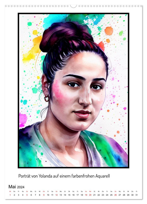Yolanda, ein Porträt in vielen Grafikstilen (CALVENDO Wandkalender 2024)