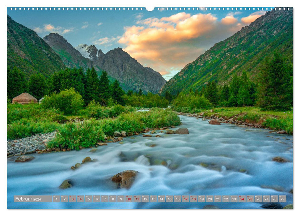 Kirgistan Bergparadies in Zentralasien (CALVENDO Wandkalender 2024)