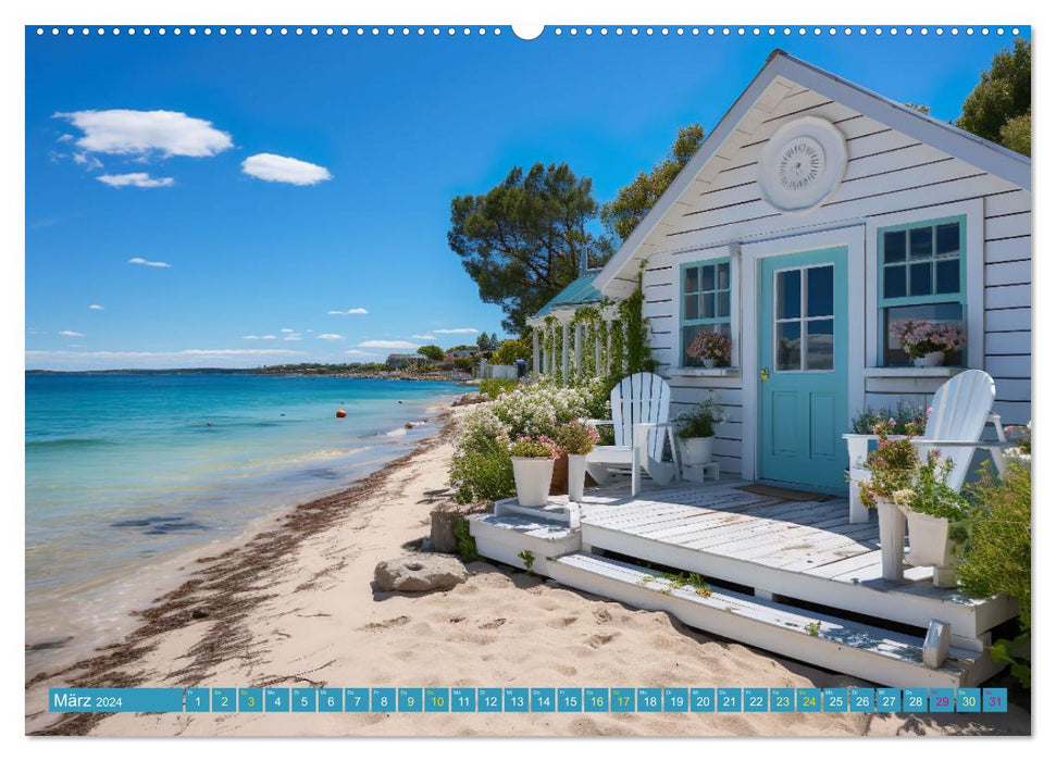 Wunderschöne Strandhäuser (CALVENDO Wandkalender 2024)