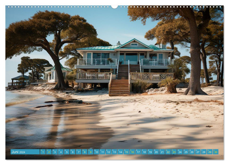 Wunderschöne Strandhäuser (CALVENDO Wandkalender 2024)